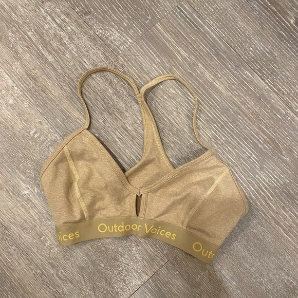 Outdoor Voices Gold Sports Bra - Picture 1 of 3